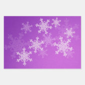 Lila Weißes Schneefake Minimalistisches Foto Weihn Geschenkpapier Set (Vorderseite 3)