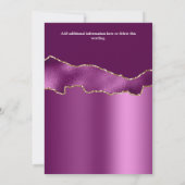 Lila weißes Seepferd Strand Glitzer Gold nautische Einladung (Rückseite)