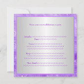 Lila weißes Silber beleuchtet Party Einladung (Rückseite)
