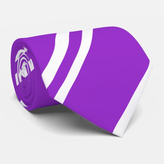 Lila, weißes Streifenmuster Krawatte (Gerollt)