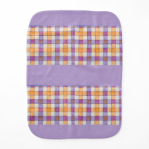 Lila, weißes und orangefarbenes Gingham-Babybernst