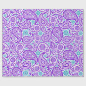 Lila, weißes und türkisfarbenes Palisander Geschenkpapier (Flach)