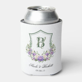 Lila weißes Wappen Hochzeit Cooler Dosenkühler