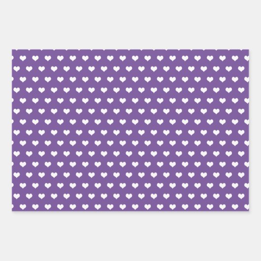 Lila Weißherz Geschenkpapier Set (Vorderseite 3)
