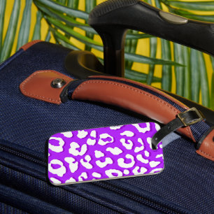 Lila Weißleopard Gepäckanhänger