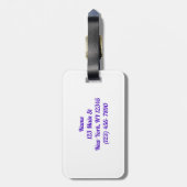 Lila Weißmuster Gepäckanhänger (Rückseite vertikal)