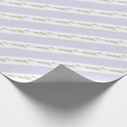 Lila Weißstreifen-Blume-Wrapping-Papier Geschenkpapier (Ecke)