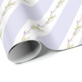 Lila Weißstreifen-Blume-Wrapping-Papier Geschenkpapier (Rolleneckpunkt)