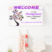 Lila Welcome Family Wiedersehen Tree Lights Banner (Insitu)