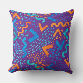 Lila Wellehelle abstrakte Watercolor-Muster Kissen