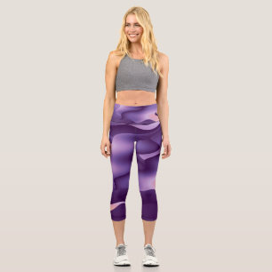 Lila Wellen Capri Leggings