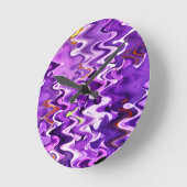 LILA WELLEN DER BLUMEN RUNDE WANDUHR (Winkel)