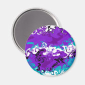 Lila Wellen Fluid Art Magnet (Vorderseite/Rückseite)