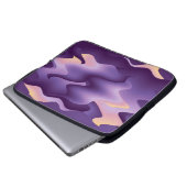 Lila Wellen Laptopschutzhülle (Vorne Knopf)