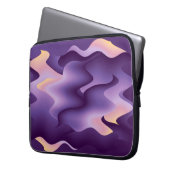 Lila Wellen Laptopschutzhülle (Vorderseite Links)