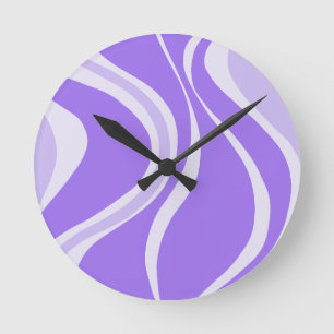 Lila Wellen Wanduhr