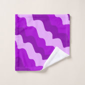 Lila Wellenverlauf Badhandtuch Set (Waschlappen)