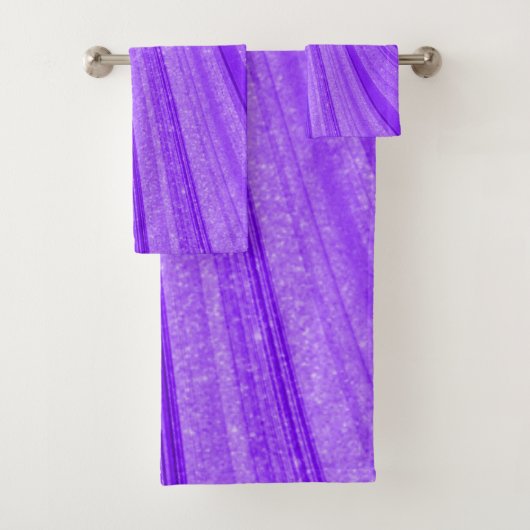 Lila welliger Glitter Badhandtuch Set (Insitu)