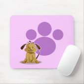 Lila Welpen-Tatze Mousepad (Mit Mouse)