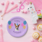 Lila Welpenhund Geburtstagskind Pappteller (Party)