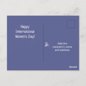 Lila Weltfrauentag Postkarte (Rückseite)