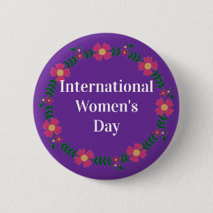Lila Weltfrauentagesgröße Button