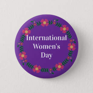 Lila Weltfrauentagesgröße Button