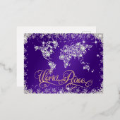 Lila Weltfriedenshilfen Folien Feiertagspostkarte (Vorderseite/Rückseite)