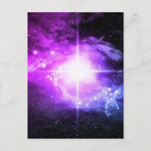 Lila Weltraum Postkarte