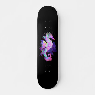 Lila Weltraum-Seepferdchen Skateboard