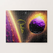 Lila Weltraumfelsen in Vivid Fantastisches Univers Puzzle (Horizontal)