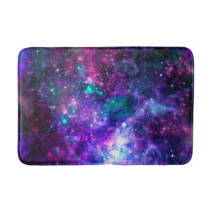 Lila Weltraumgalaxie Kosmisch Raum Teal Rosa Himme Badematte
