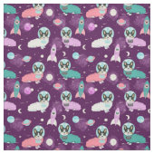 lila Weltraumhund aus Corgi Stoff (Muster)