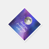 Lila Weltraumstars über dem Mond Serviette (Ecke)