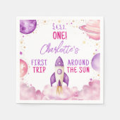 Lila Weltraumtag Serviette (Vorderseite)