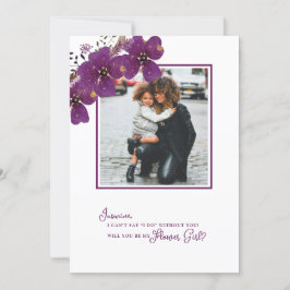 Lila werden Sie mein Foto für den Blumenmädchenvor Einladung