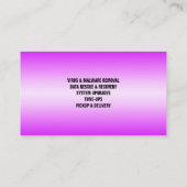 Lila Werkstattkarte Visitenkarte (Rückseite)