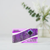 Lila Werkstattkarte Visitenkarte (Stehend Vorderseite)