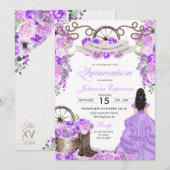 Lila Western Charra Ranchero Quinceanera Einladung (Vorne/Hinten)