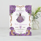 Lila Western Charro Vestidos Quinceñera Einladung (Stehend Vorderseite)