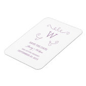 Lila Whimsical Blühe das Datumsfenster speichern Magnet (Linke Seite)