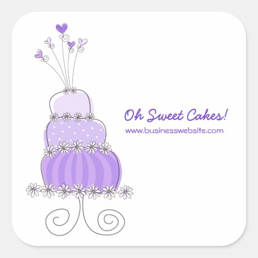 Lila Whimsical Chic Wedgecake Sticker (Vorderseite)