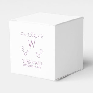 Lila Whimsical Geblüht Monogram Bevorzugungsboxen Geschenkschachtel