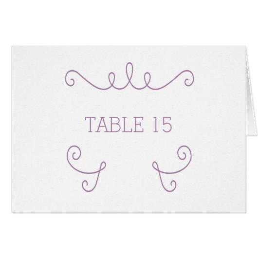 Lila Whimsical Geblüht Tischnummer Card (Vorderseite (Horizontal))