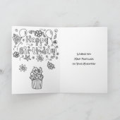 Lila Whimsical Girl's Butterfly Cupcake Geburtstag Karte (Innenseite)