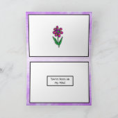 Lila Whimsical Hallo und Denken über Sie Karte (Innenseite)