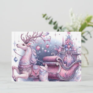 Lila Whimsischer Weihnachtsbaum Feiertagskarte