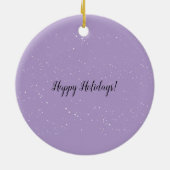 Lila Whimsischer Weihnachtsbaum Keramik Ornament (Hinten)