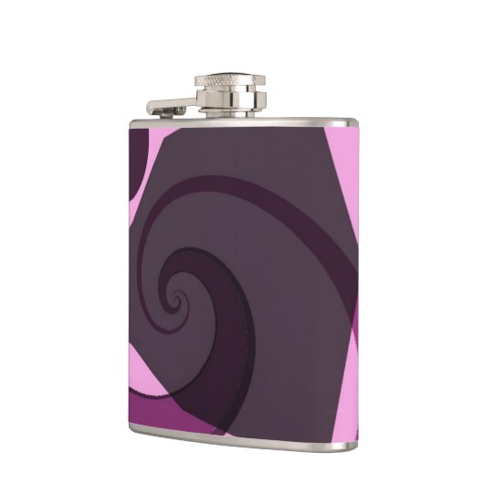 Lila Whimsisches Design Flachmann (Links)