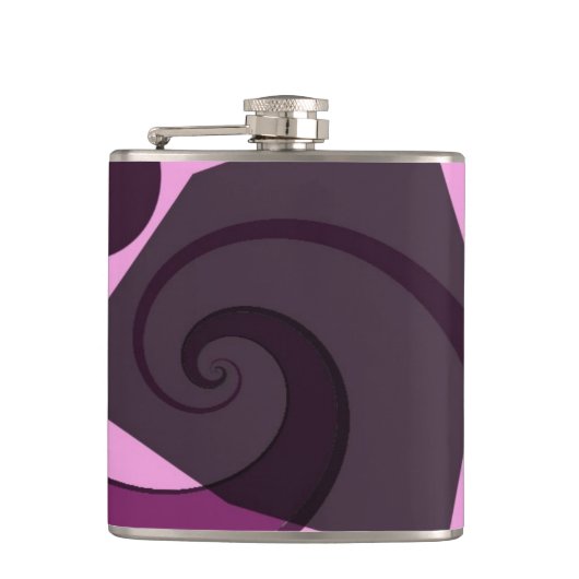 Lila Whimsisches Design Flachmann (Vorderseite)